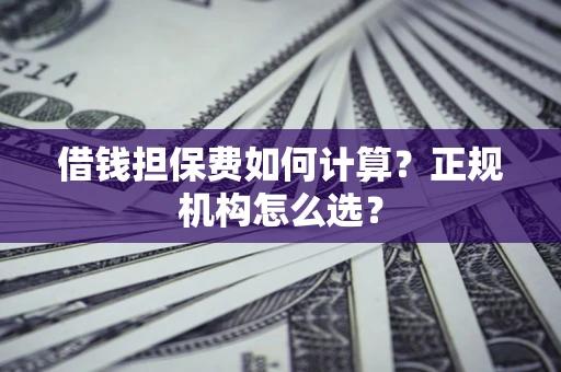 北京借钱担保费如何计算？正规机构怎么选？